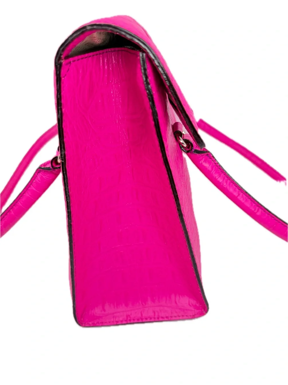 Kate Spade Sinclair Orchard Valley Pink Sapphire Croc-Embossed Shoulder Bag Tote
